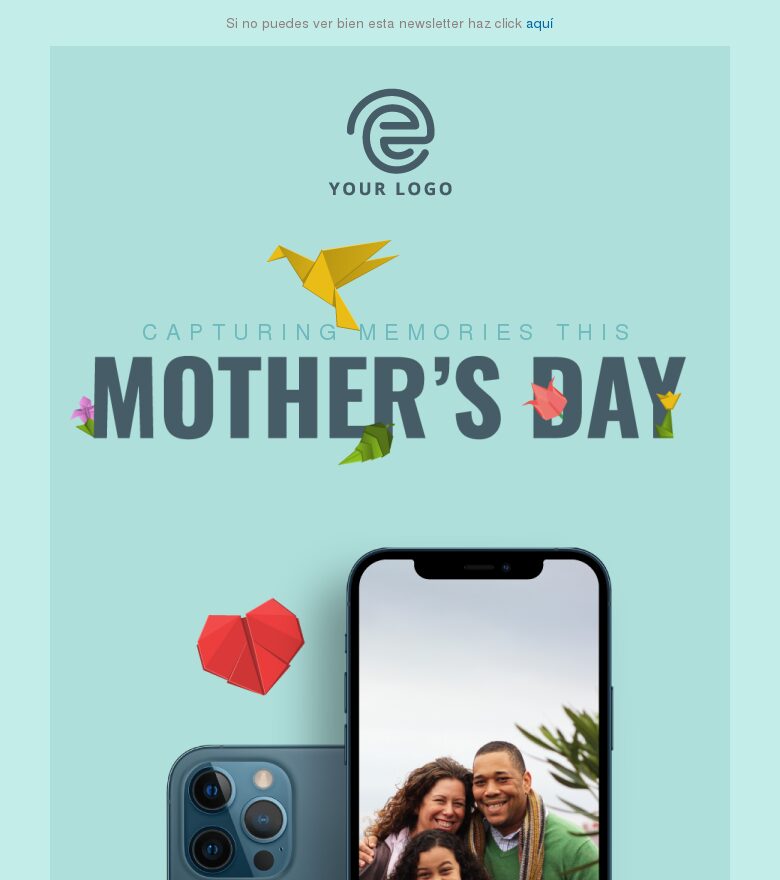 Template email marketing Capturando recuerdos este Día de la Madre
