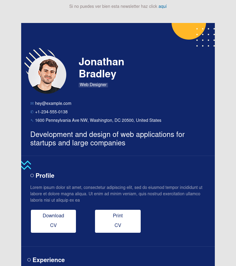 E-Mail-Marketing-Vorlage Blue cv