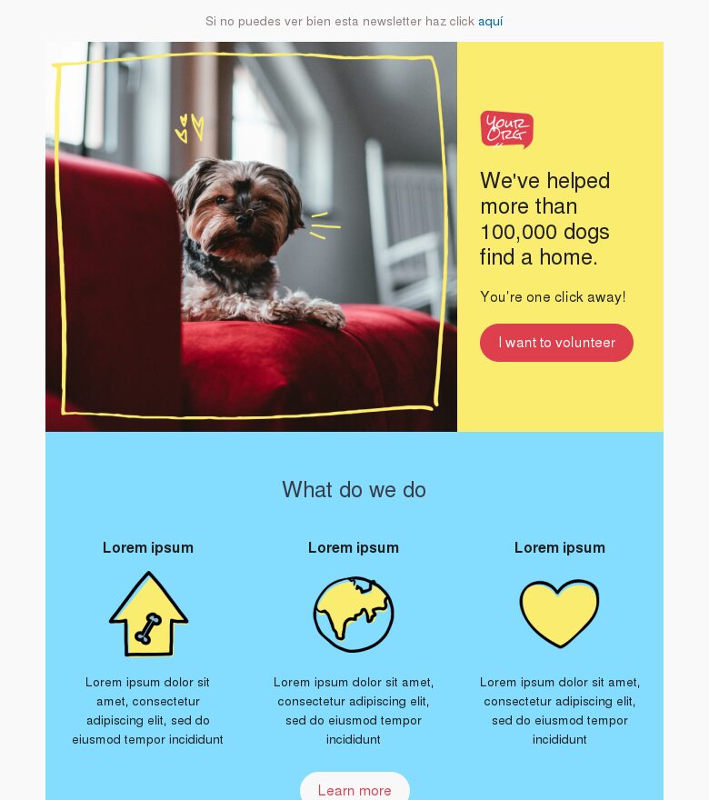 Template email marketing Hazte voluntario con nosotros
