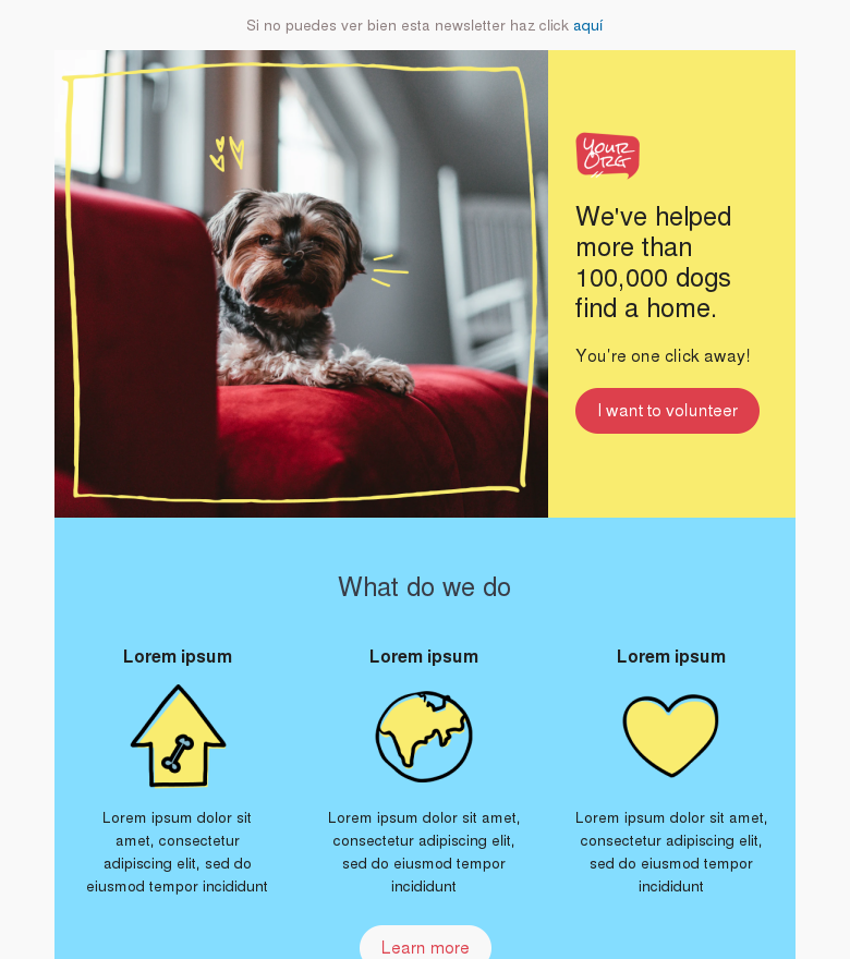 Plantilla email marketing Volunteer with us