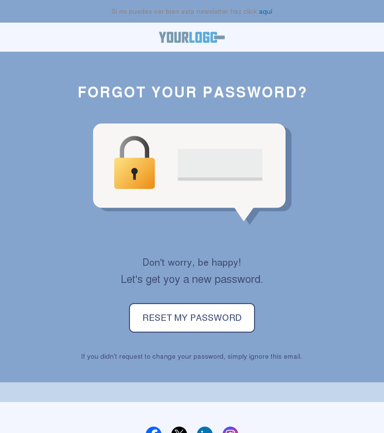 Plantilla email marketing Forgot your password