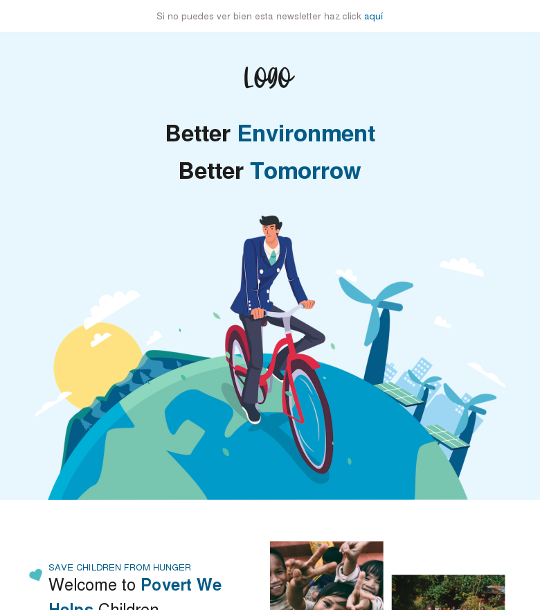 Plantilla email marketing Better environment better tomorrow