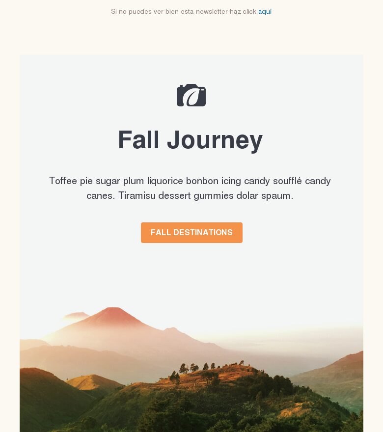Template email marketing Viaje de otoño
