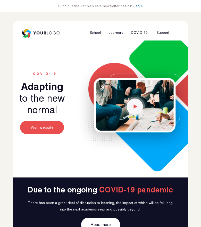 Plantilla email marketing Adapting to the new normal