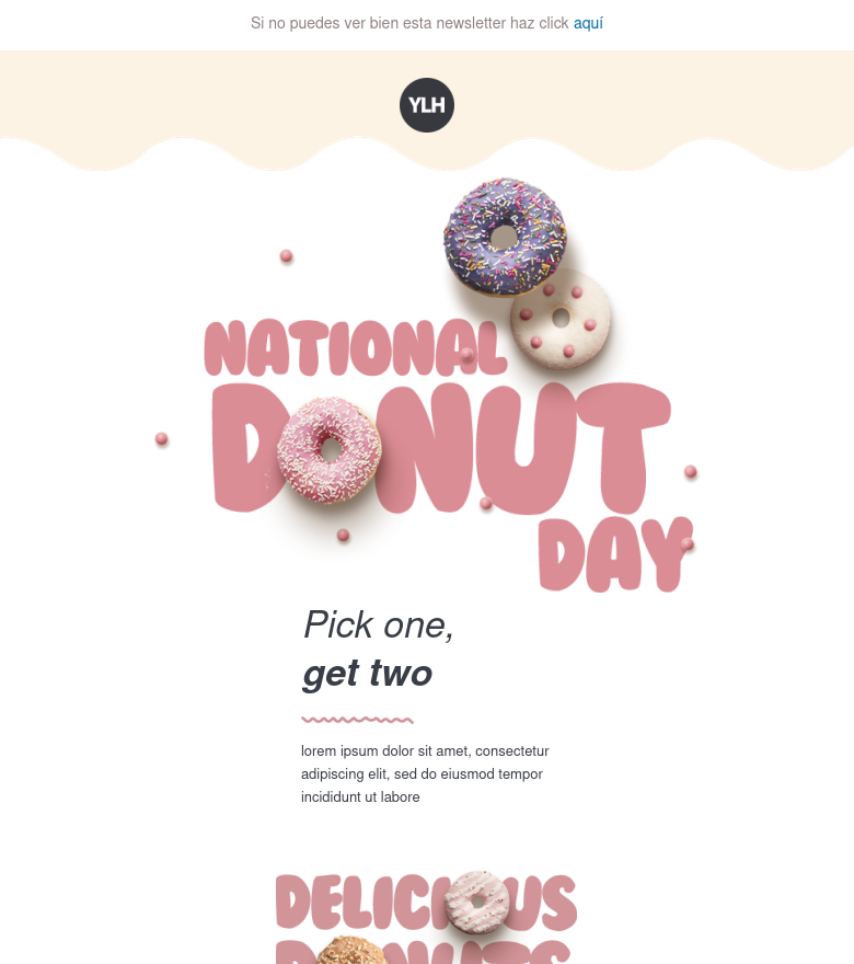 Template email marketing National donut day
