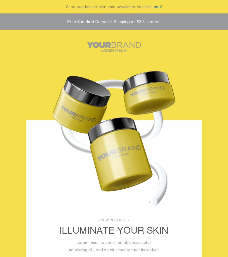 Plantilla email marketing Productos con el color Pantone del año