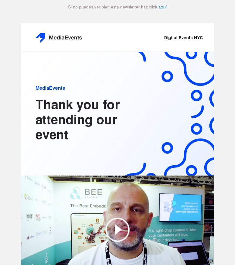 Email marketing template Serie de seguimiento de evento