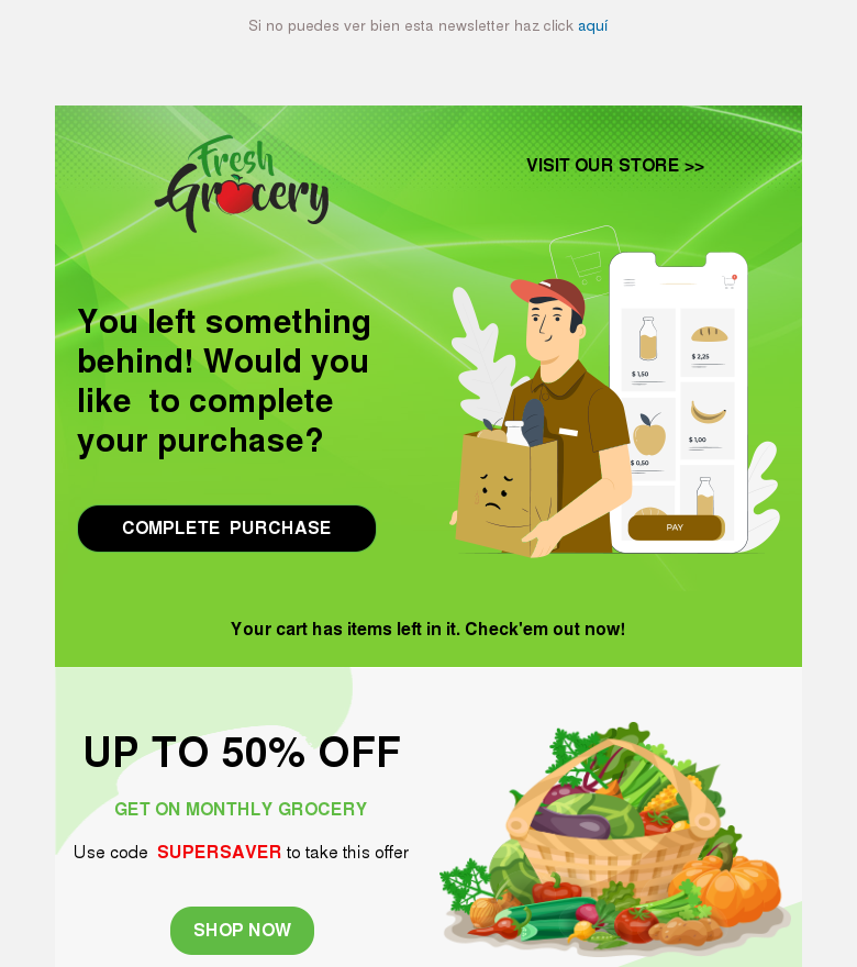Plantilla email marketing Abandoned cart
