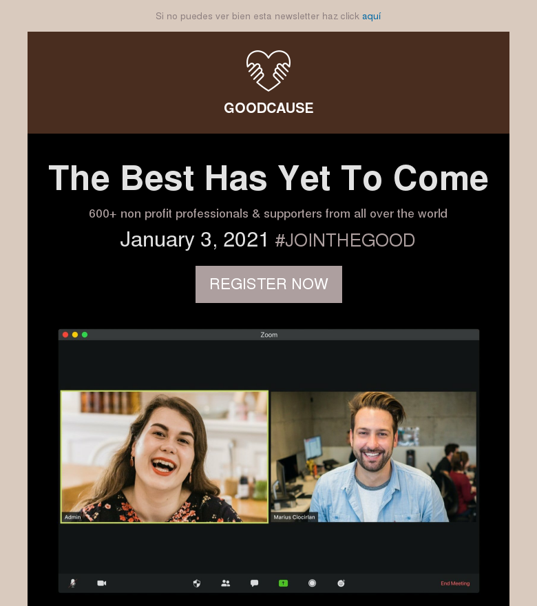 Plantilla email marketing Online new year event