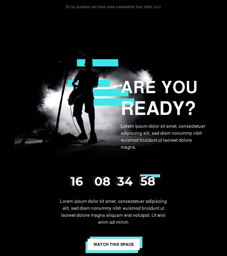 Email marketing template Email teaser de música
