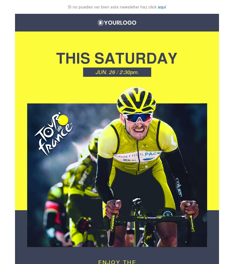 Template email marketing Bar del Tour de Francia