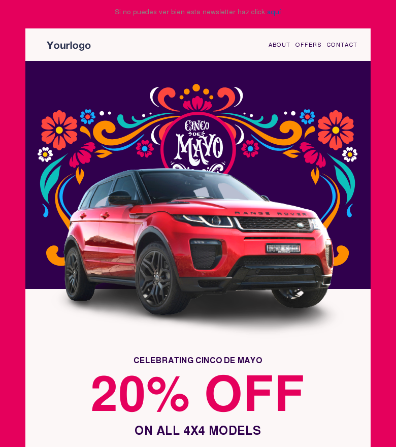 Plantilla email marketing Cinco de mayo automotive