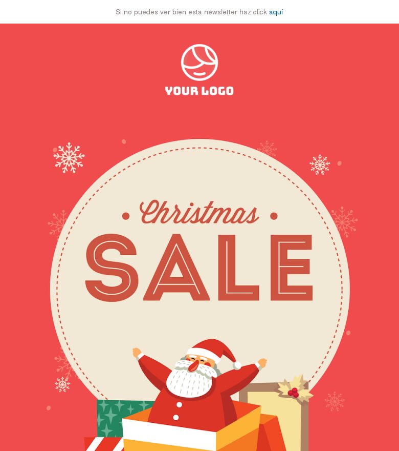 Template email marketing Hasta Papá Noel compra nuestras ofertas de Navidad