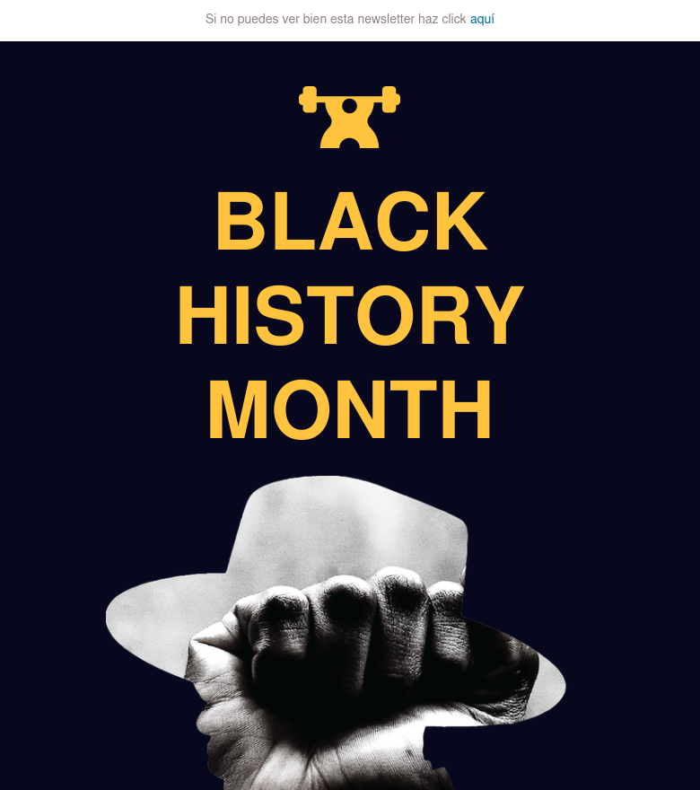 E-Mail-Marketing-Vorlage Black history month special exercise plan