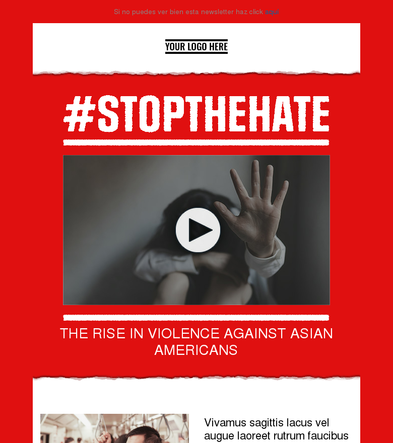 Plantilla email marketing Stop the hate
