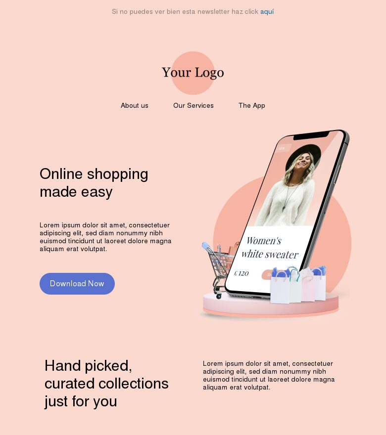 Template email marketing Lanzamiento de nueva app
