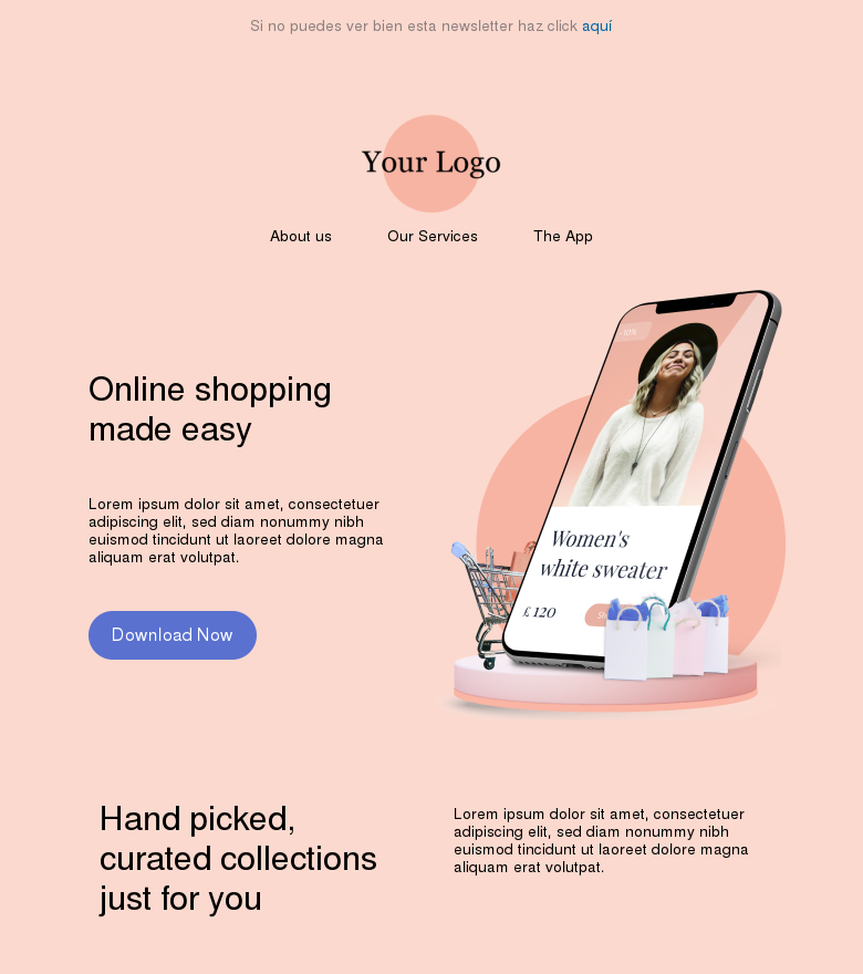 Plantilla email marketing New app launch