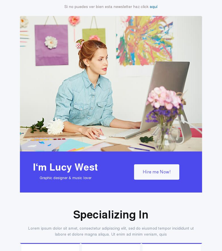 Template email marketing Portafolio de diseñador gráfico