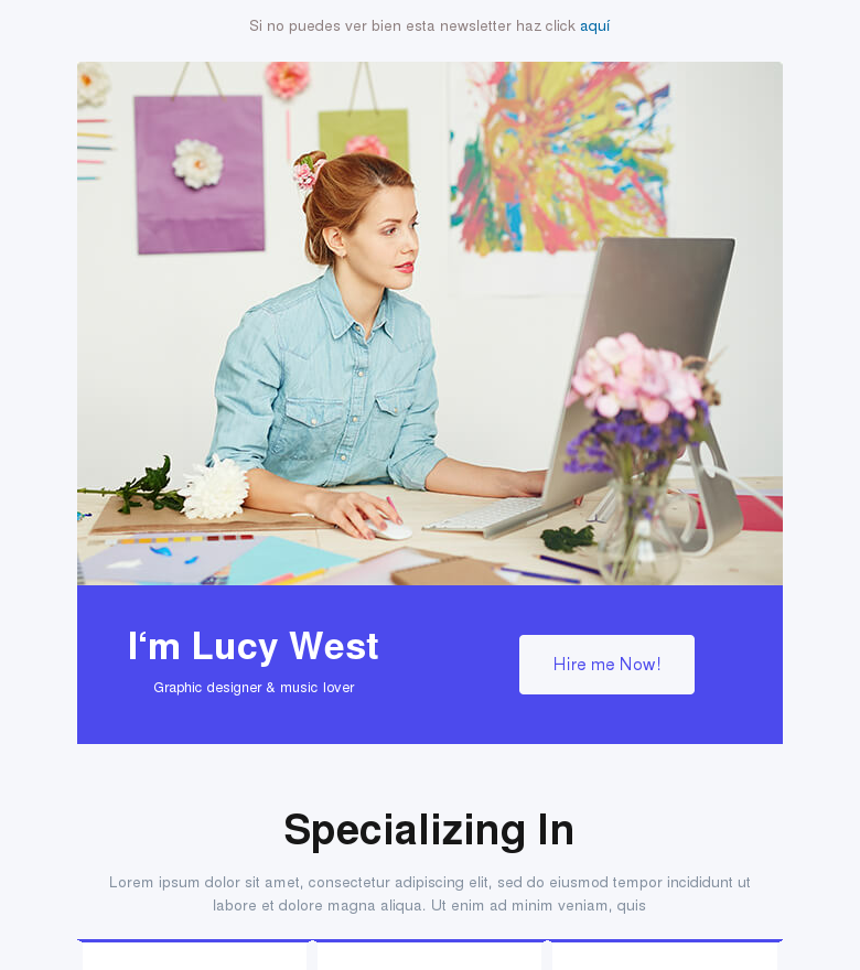 Plantilla email marketing Graphic designer portfolio