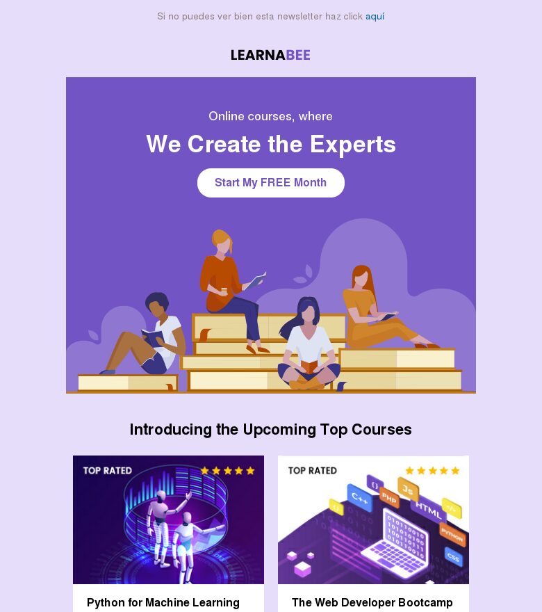 Template email marketing Cursos online