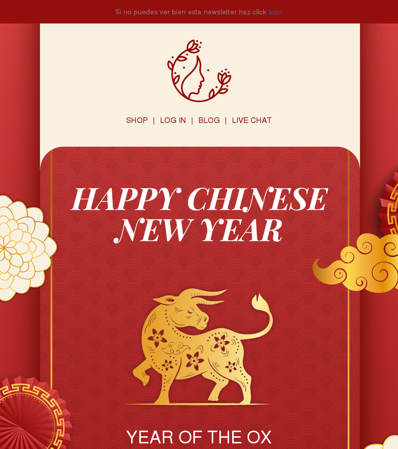 Plantilla email marketing Chinese new year year of the ox