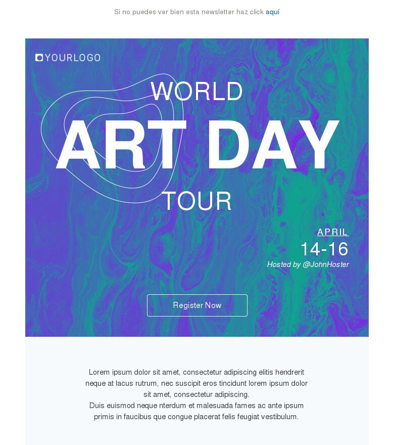 Template email marketing Ruta del Día Mundial del Arte