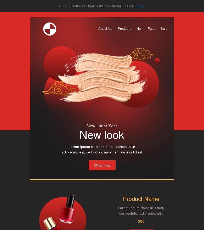 Template email marketing Feliz Año Nuevo