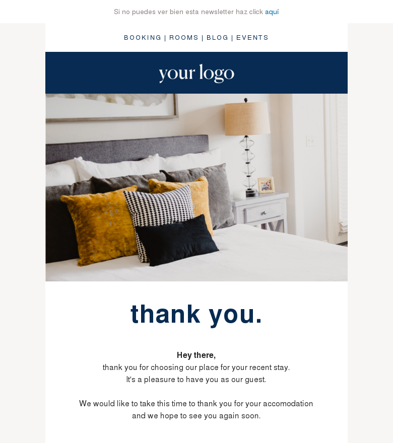 Plantilla email marketing Welcome guest