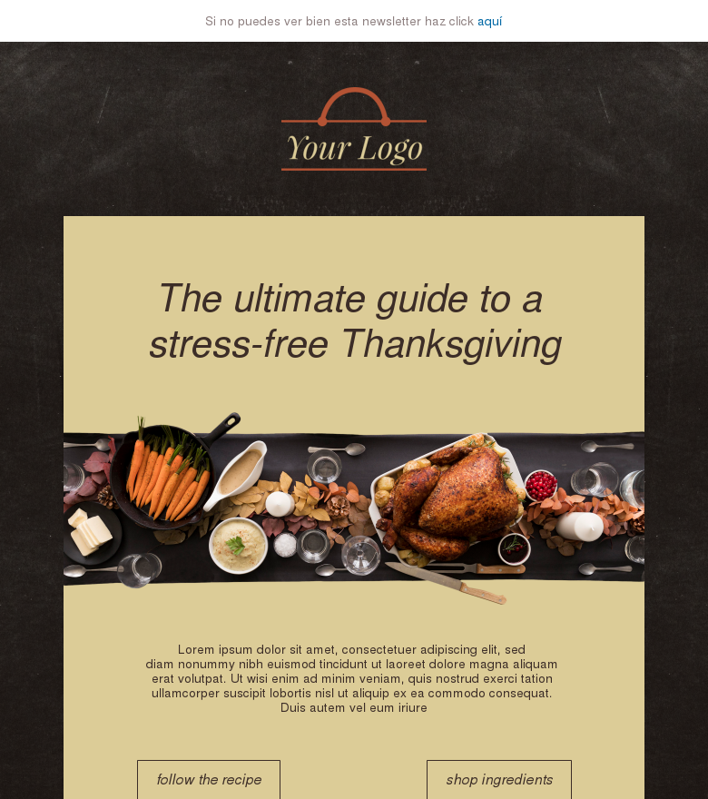 Plantilla email marketing The ultimate guide to a stress free thanksgiving