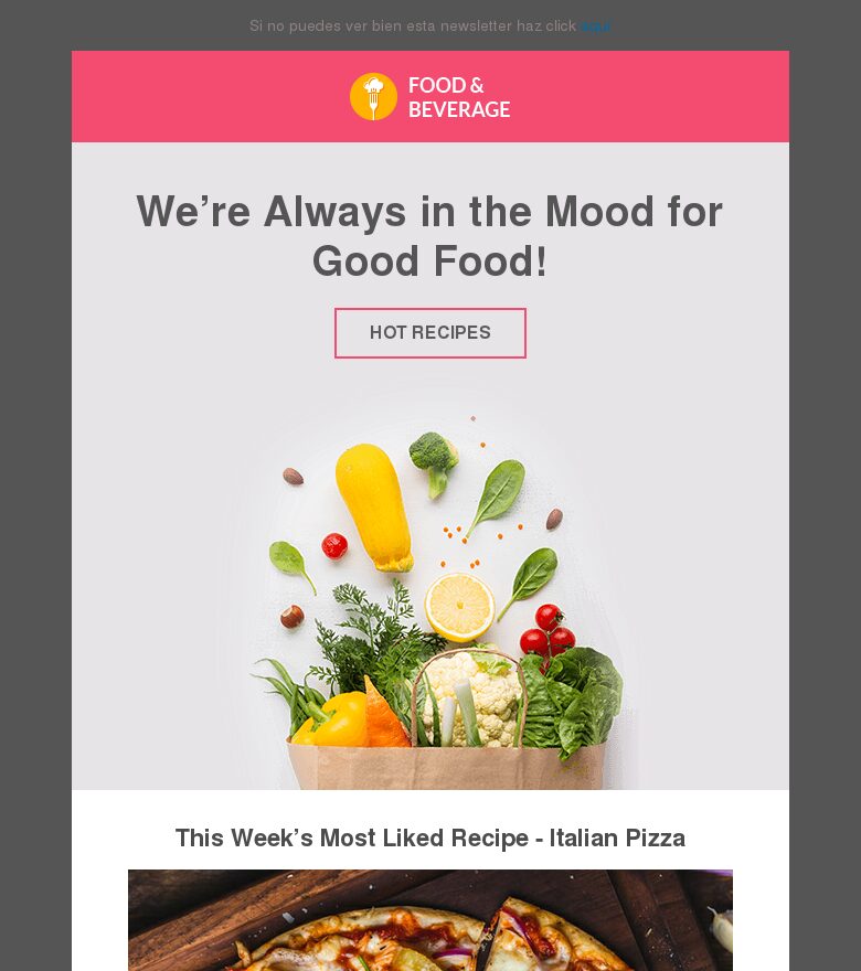Email marketing template Delicioso
