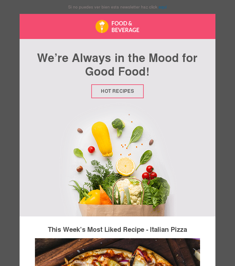 Plantilla email marketing Delicious