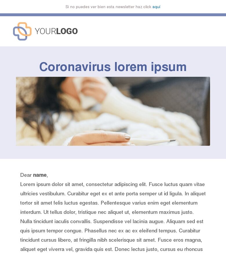 Template email marketing Anuncio de emergencia