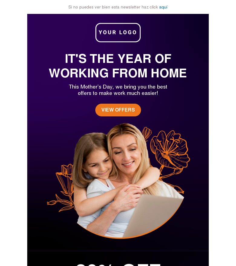 Email marketing template Trabajando desde casa