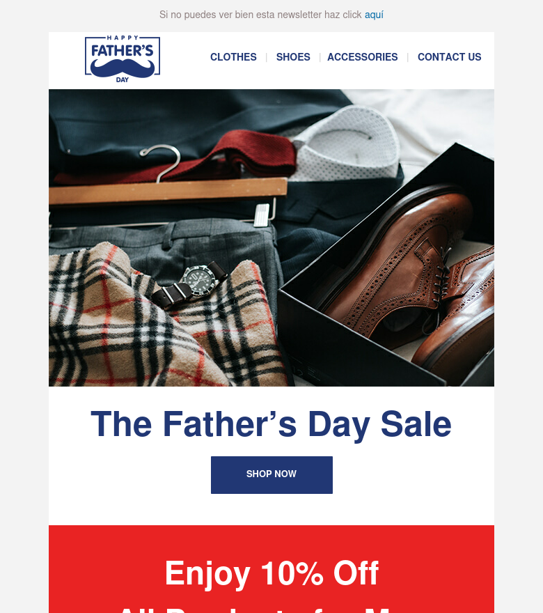 E-Mail-Marketing-Vorlage Fathers day