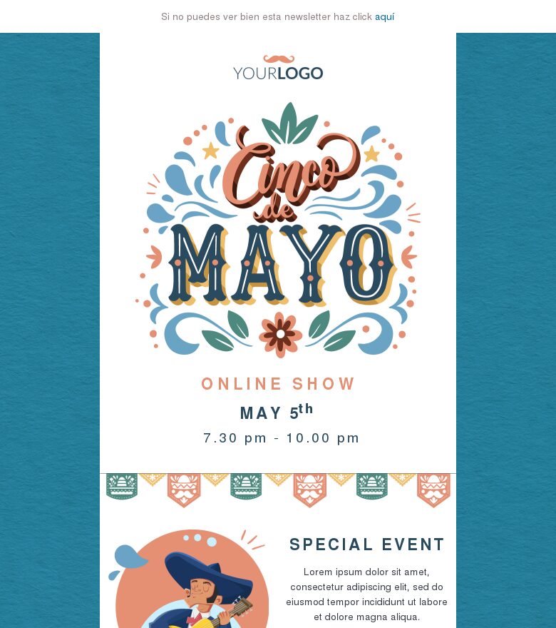Template email marketing Cinco de Mayo