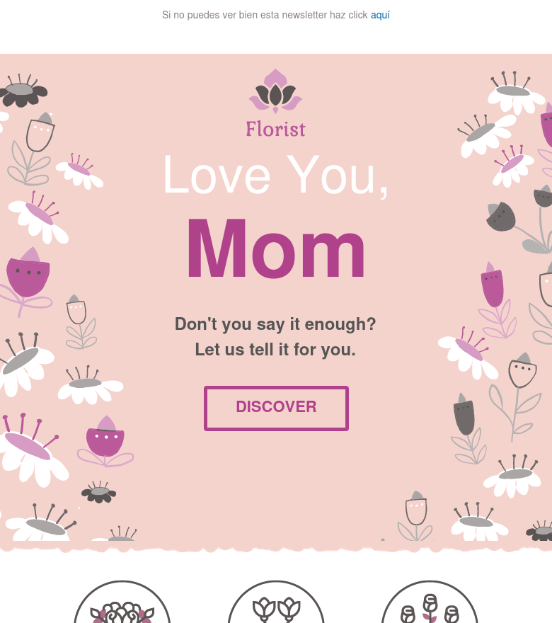 Email marketing template Love you mom