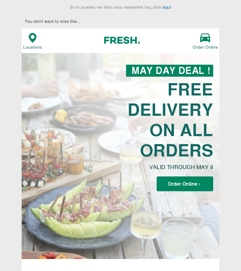 Plantilla email marketing May day deal
