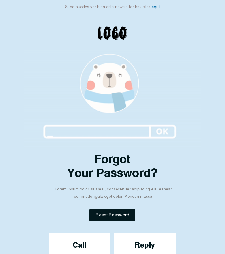 Plantilla email marketing Reset your password again