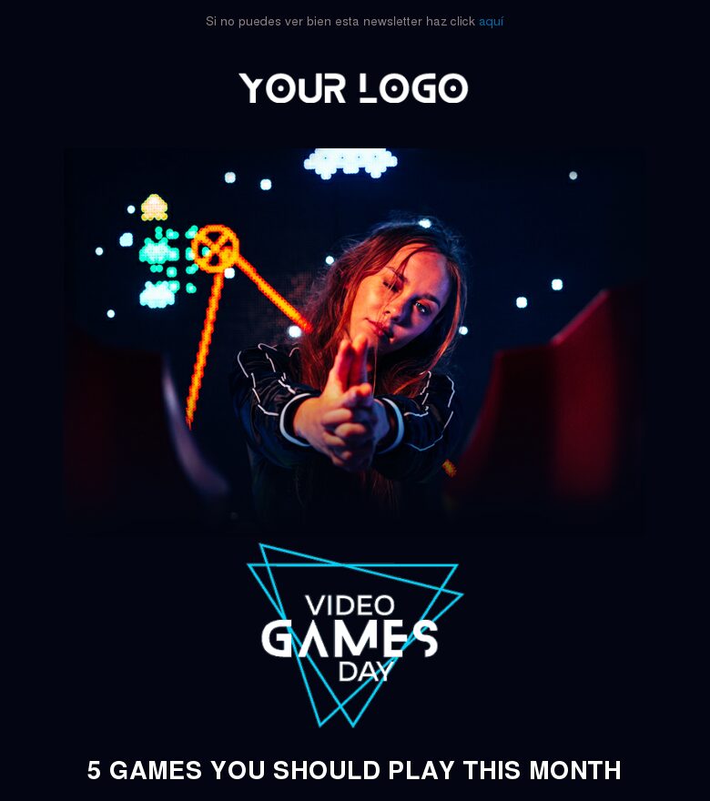 Template email marketing Feliz día del videojuego