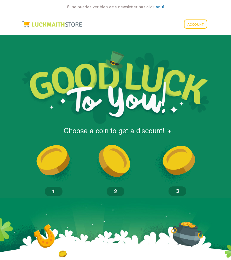 Plantilla email marketing Good luck to you