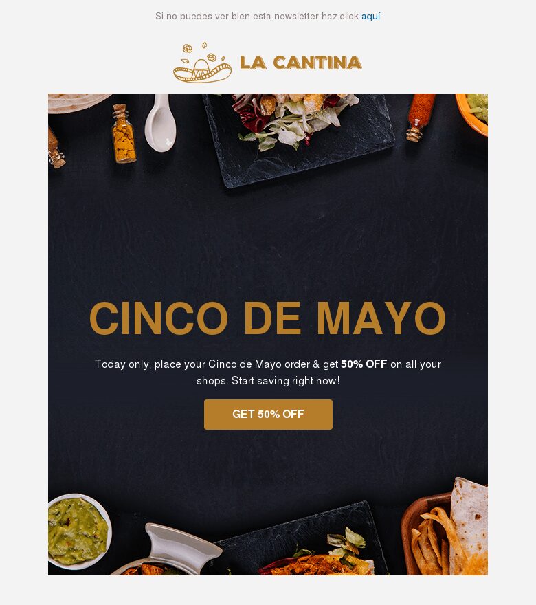 Template email marketing La cantina