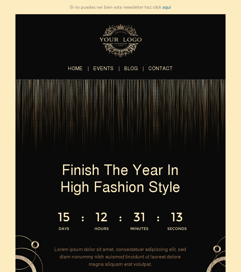 Plantilla email marketing Finish the year in high fashion style