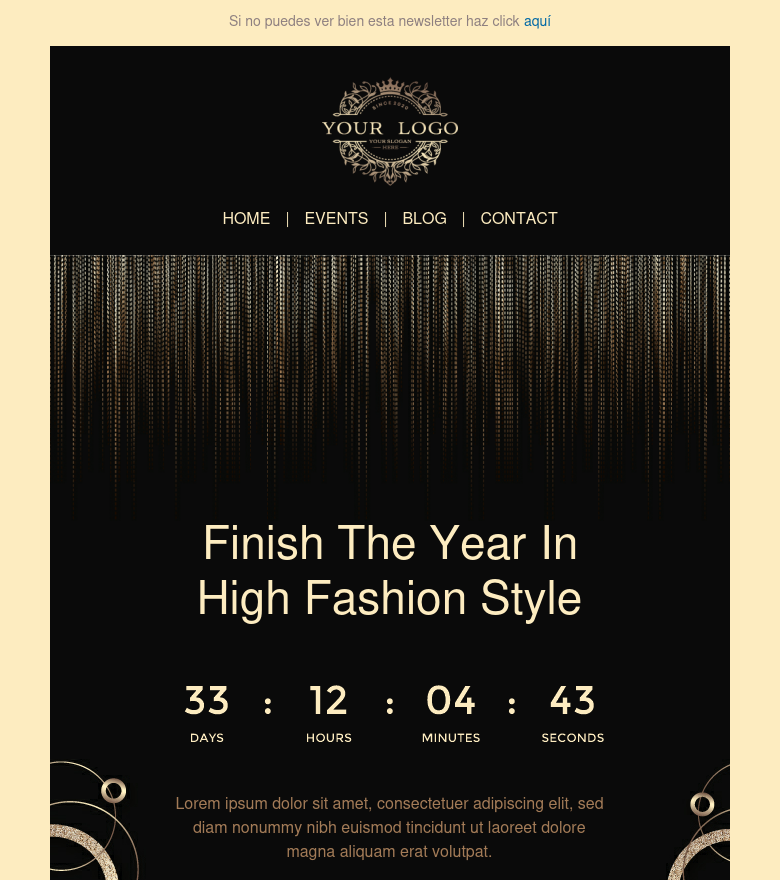 Plantilla email marketing Finish the year in high fashion style