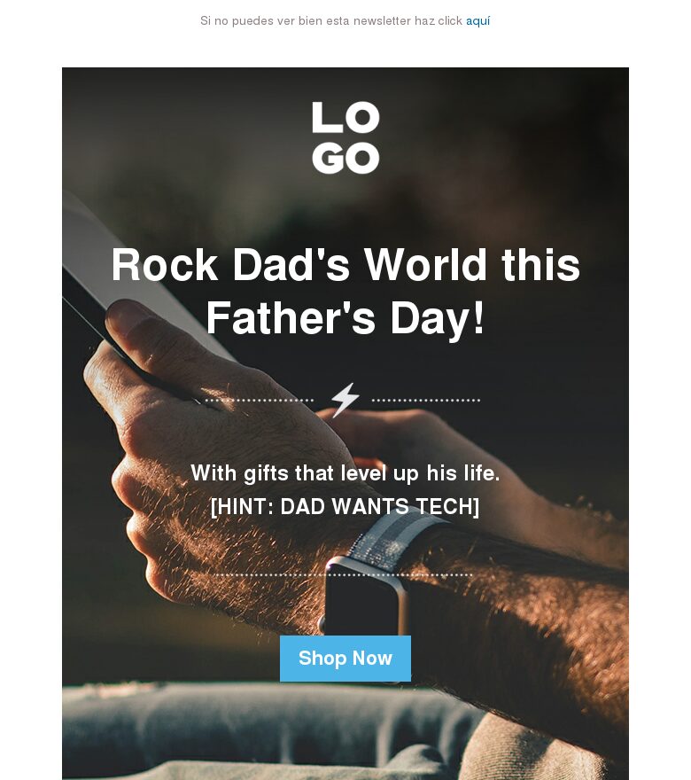 Template email marketing El mundo de papá roquero