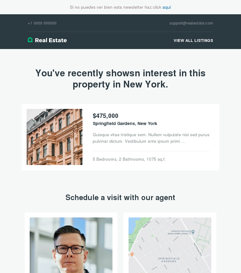 Plantilla email marketing Schedule a visit