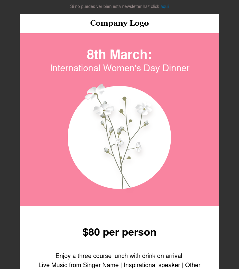 E-Mail-Marketing-Vorlage Non profit dinner