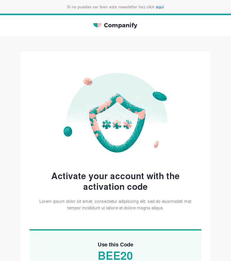 Plantilla email marketing Code activation