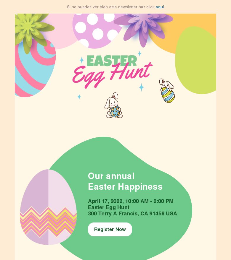 Template email marketing Felicidad de Pascua