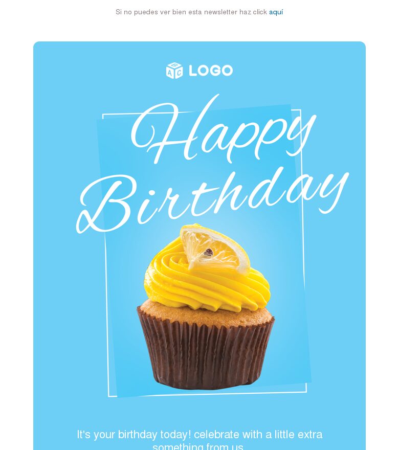 Template email marketing Nos encantan los buenos cumpleaños