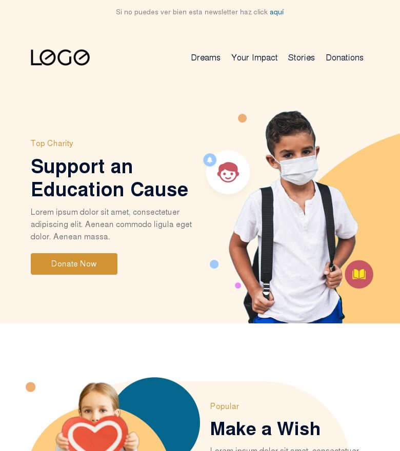 Email marketing template Dona hoy